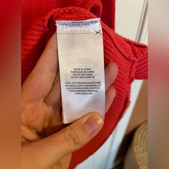 Lauren by Ralph Lauren Waffle Knit Tomato Red Hoodie - Picture 5 of 6